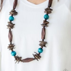 Wooden Brown & Blue 2pc set